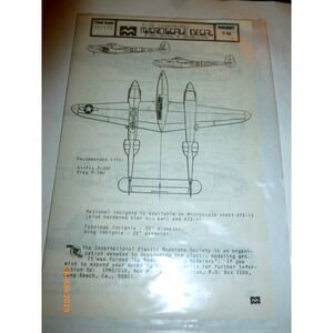 Microscale Decal 72-172 P-38 Lightnings 1/72 Scale Aircraft Model Water Slide